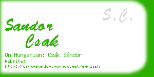 sandor csak business card