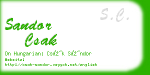 sandor csak business card